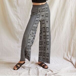 Anthropologie/Cecilia Prado Abstract Knit Wide-Leg Pants